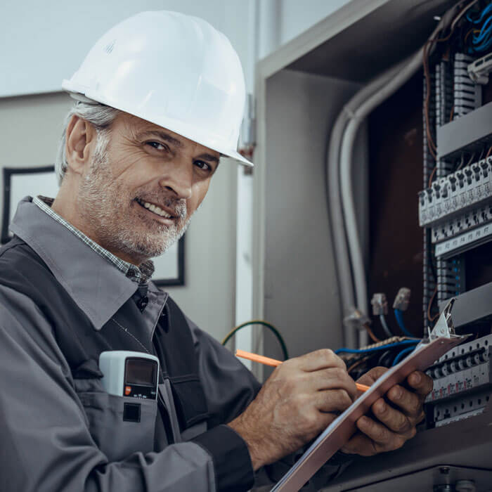 confident electrician at work because of continuous learning with NEC courses